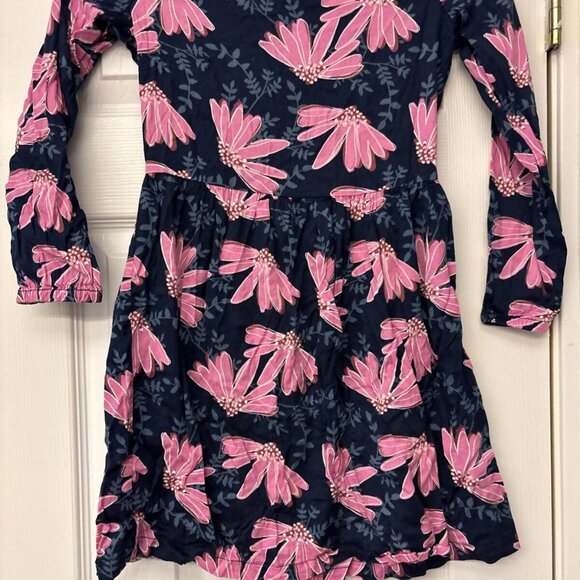 Carter’s Girls Blue Dress Pink Floral Print Size 8 Long Sleeve Cotton Viscose - Picture 8 of 8